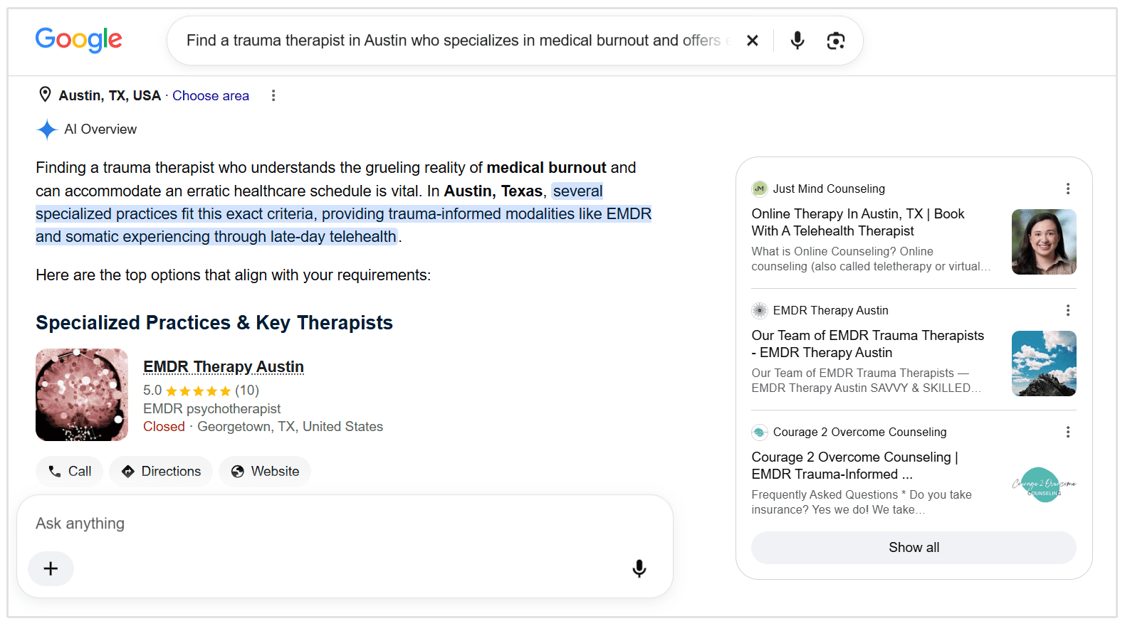 Find therapist with AI